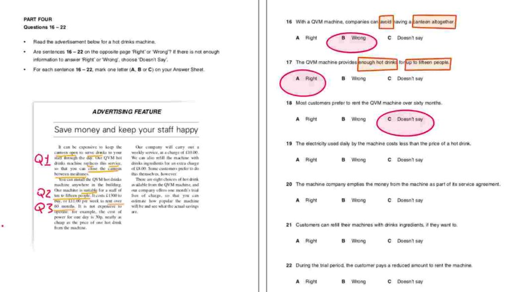 B1 Business Preliminary (BEC Preliminary) Reading Part Four