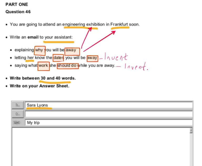 B1 Business Preliminary (BEC Preliminary) Writing Part One