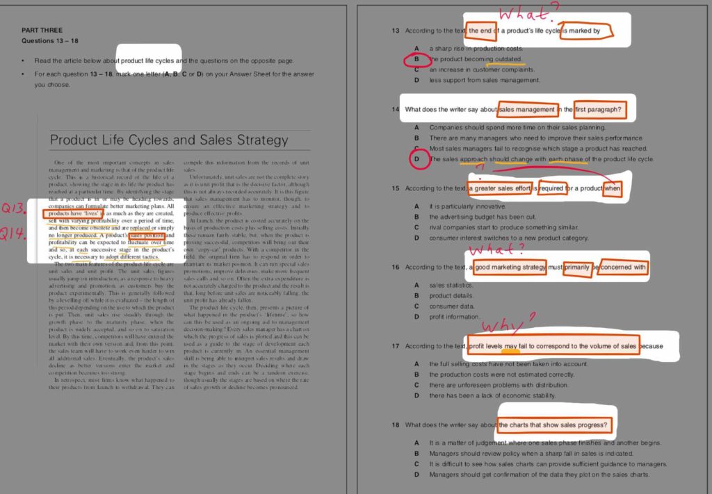 B2 Business Vantage (BEC Vantage) Reading Part Three Question
