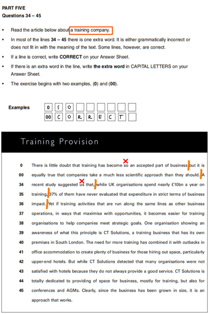 B2 Business Vantage.BEC Vantage.Reading Part 5 BEC Exam Guide Procedure Example